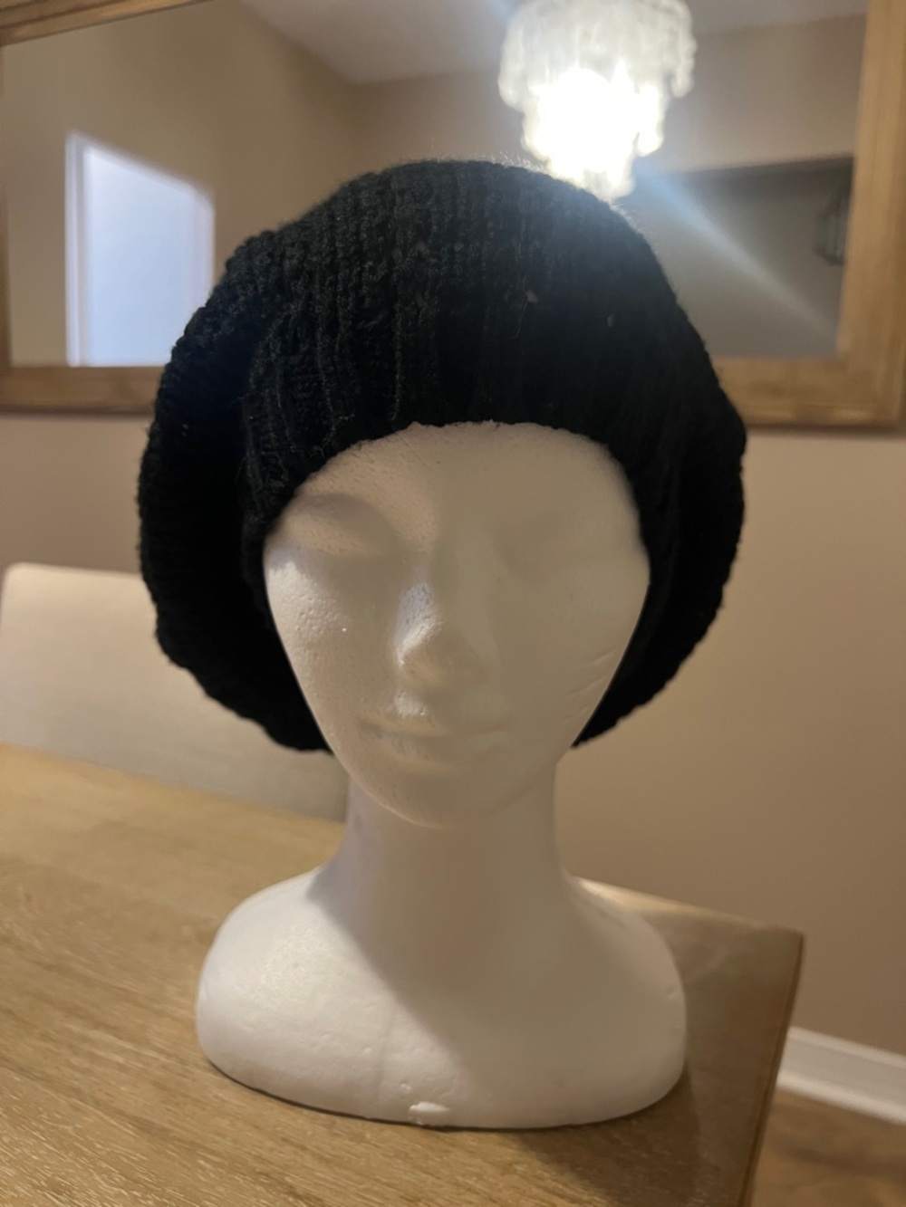 Rubbish Black Knit Slouchy Beanie Hat